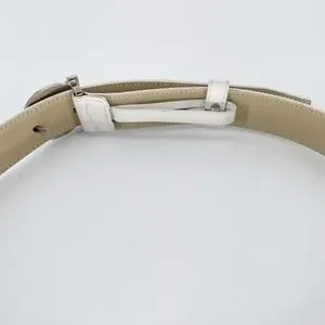 Salvatore Ferragamo White Italian Leather Silver Buckle Waist Belt Salvatore Ferragamo | Accessories | Salvatore Ferragamo  main image 2